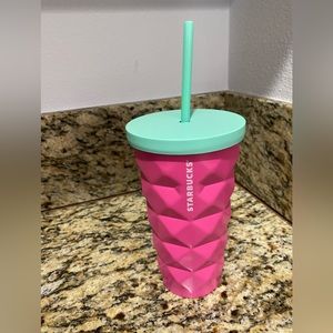 NWT Hot Pink European Starbucks Pineapple Tumbler